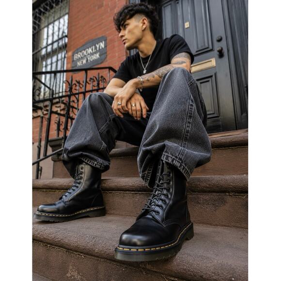 Dr. Martens 1490 10-Eye Black Smooth Leather Combat Boots Men 9
EU 42 main image 4